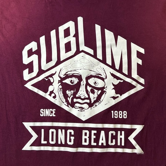 Sublime burgundy w white graphic 100%Cotton T-shirt S - Picture 4 of 7